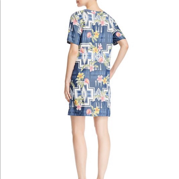 Tommy Bahama Aloha Shift denim Dress blue pink floral flowers yellow size XS - Picture 2 of 8